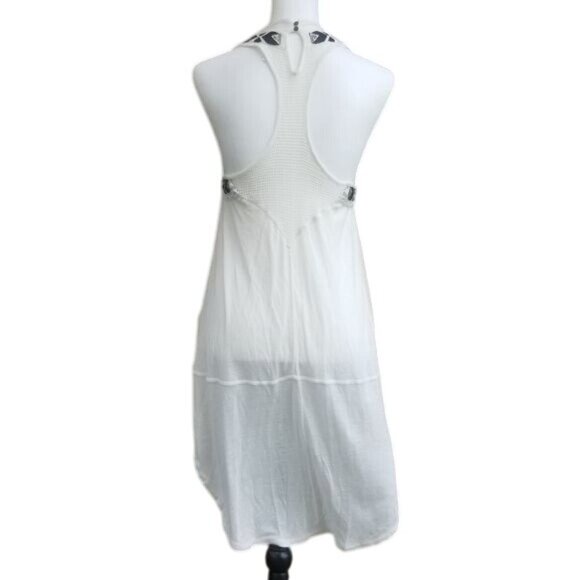 Free People Sleeveless Tunic Sz S V-Neck Mesh Beaded Hippie Boho Festival - Picture 2 of 7